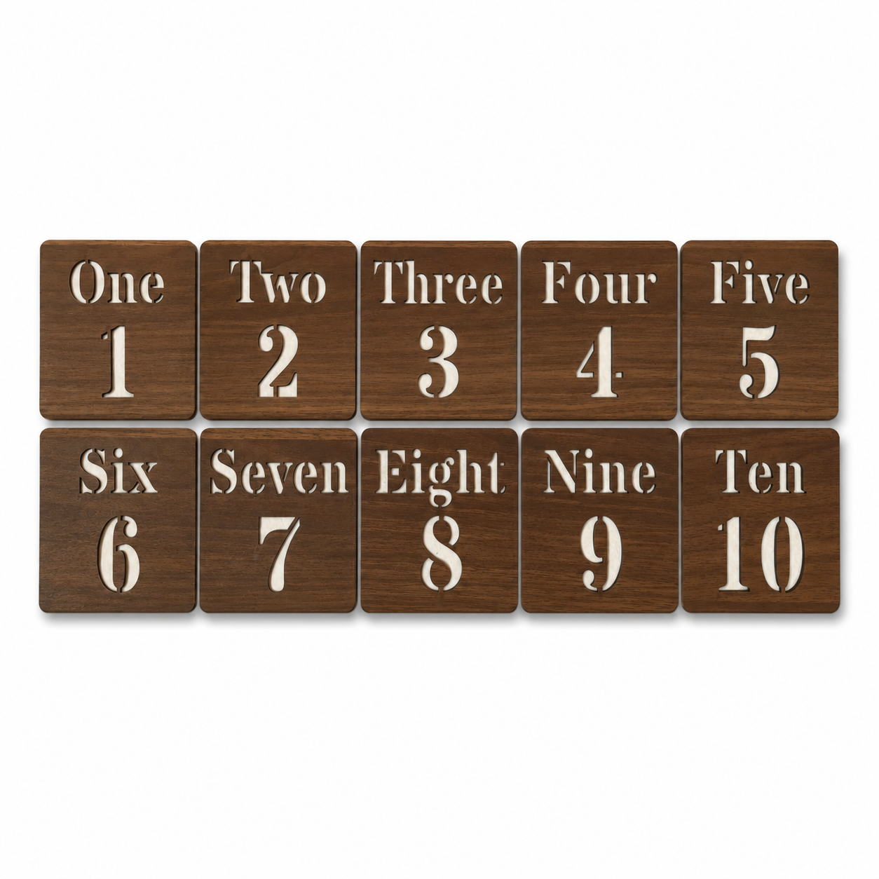 Wooden Number Learning Cards 1–10